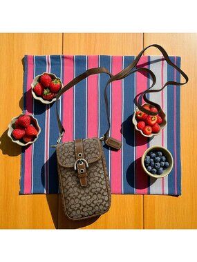 COACH Vintage Brown Logo Buckle Mini Crossbody Bag